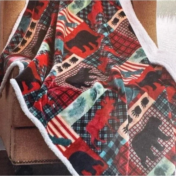 Regal Comfort‎ Mountain Christmas Flannel Throw Blanket 50x60 Phyllis Dobbs