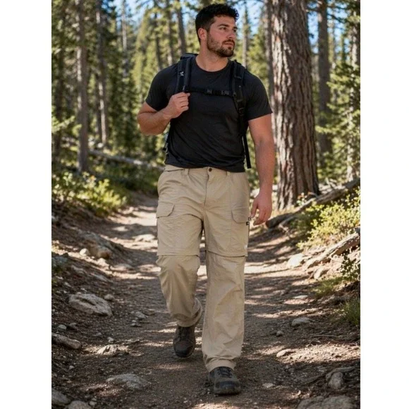The North Face Men's 38 Convertible Hiking Cargo Pants Khaki Outdoor Gorpcore