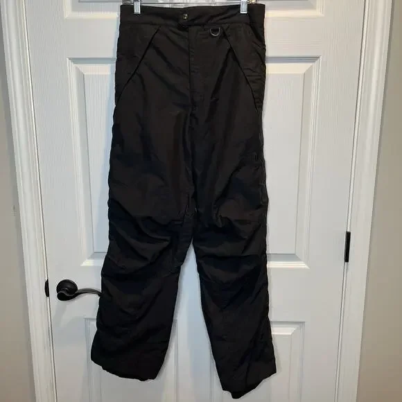 VINTAGE North Face FULL LENGTH SIDE ZIP Insulated Snow Pants Medium Black
