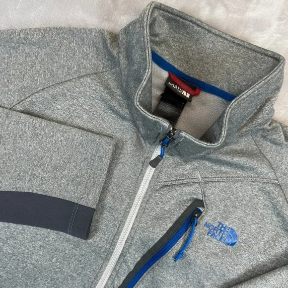 The North Face Pullover Mens XL Grey Quarter Zip Tech Fleece Jacket 0324