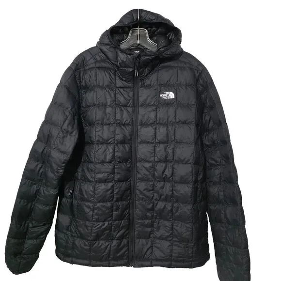 The North Face Thermoball Eco Packable Black Nylon Zip Quilted Hooded Jacket L