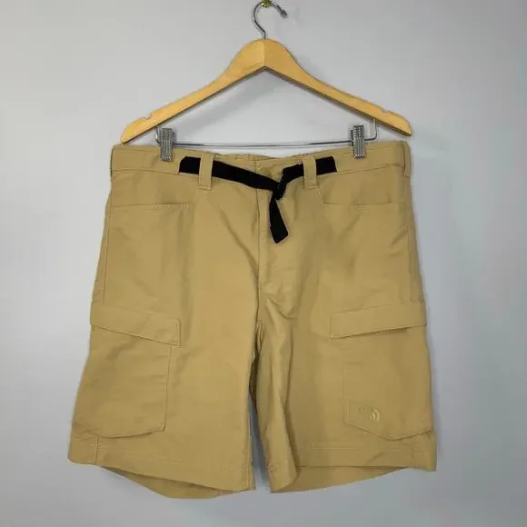 The North Face Mens Cargo Nylon Shorts Outdoor Hiking Belted Men's 36 Tan
