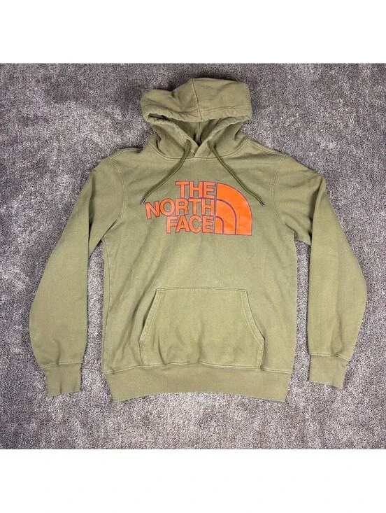 The North Face Hoodie Mens Size Small Green & Orange