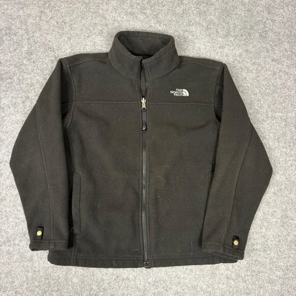 The North Face Mens Black Full Zip Fleece Jacket Mock Neck M/M 10/12 Outdoor