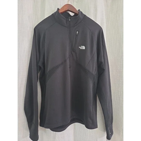 The North Face Flight Series Black 1/4 Zip Pullover Size Medium Thumb Holes