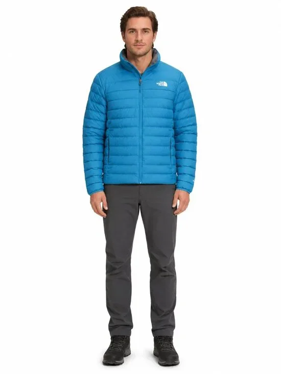 The North Face Men' Minoqua Down Jacket 600 fill DWR $220 in Digital Steel Blue