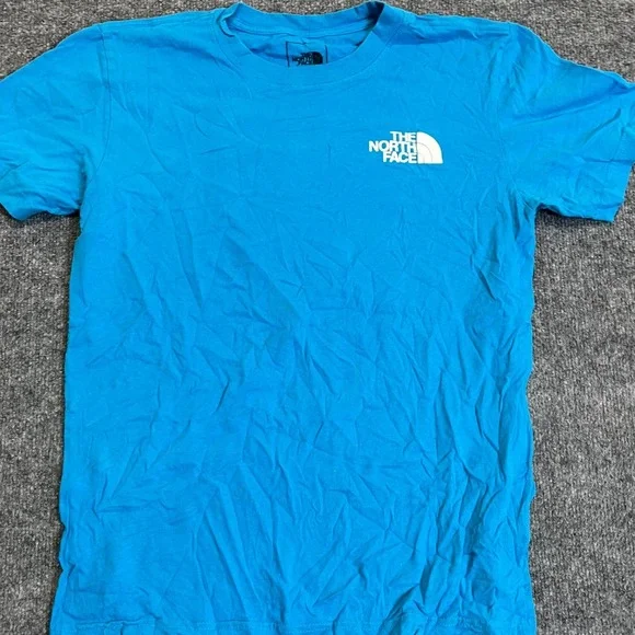 The North Face T-Shirt Mens Size M Blue Cotton Back Logo Short Sleeve Tee