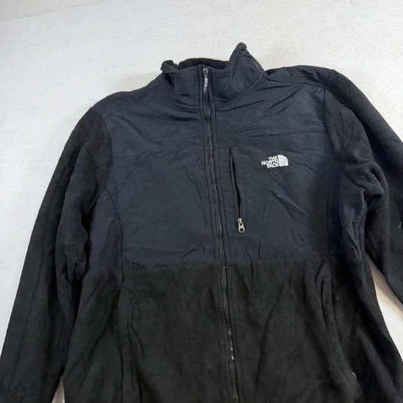 The North Face Mens XXL Black Denali Full Zip Fleece Jacket Nylon Overlay Mock