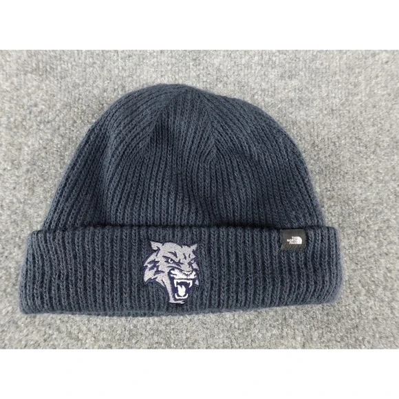 The North Face Mens Beanie Navy Blue Wildcats Embroidered Ribbed Knit Hat OS‎