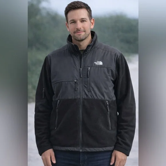 The North Face Polartec Fleece Jacket Men’s XL Black Full Zip Outdoor Hiking