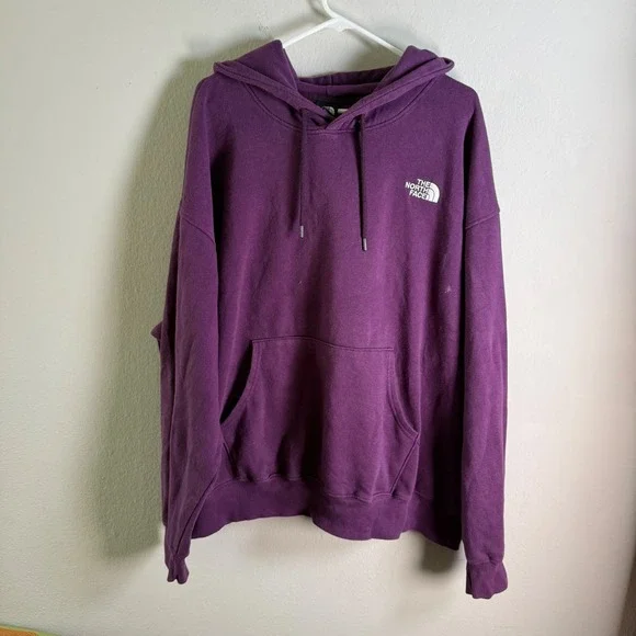 The North Face Mens Purple Pullover Hoodie XXL Embroidered Logo‎ Sweatshirt