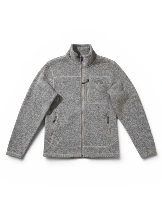 The North Face Sweater Fleece Full Zip Jacket Outdoor Hiking Heathered Brown S