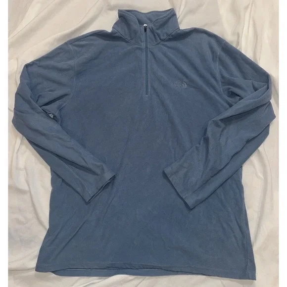 The North Face‎ Mens Sweater XL Blue Fleece Pullover Quarter Zip Lightweight