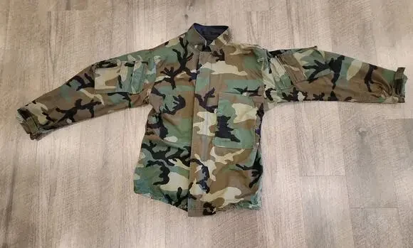 Military Jacket Suit Chemical Protective Class 1 Woodland Camo US Army Size M