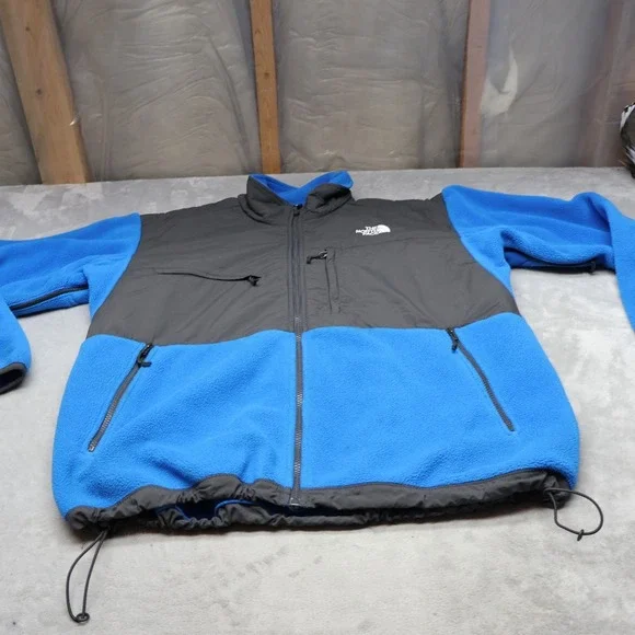 North Face Denali Jacket Men XL Blue Black Polartec Insulated Fleece Heavyweight