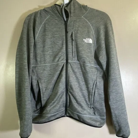The North Face Mens Canyonlands  Zip hooded Fleece Jacket Grey Heather Large L