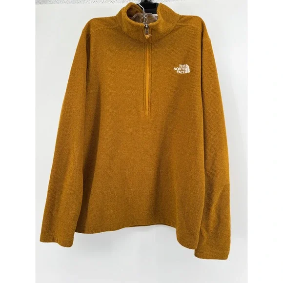 The North Face Mens Gordon Lyons 1/4 Zip Fleece Pullover Mustard Yellow Medium