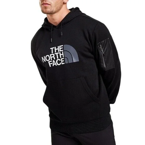 The North Face Inc Men's Black Logo Woven Bondi Pullover Hoodie Size M