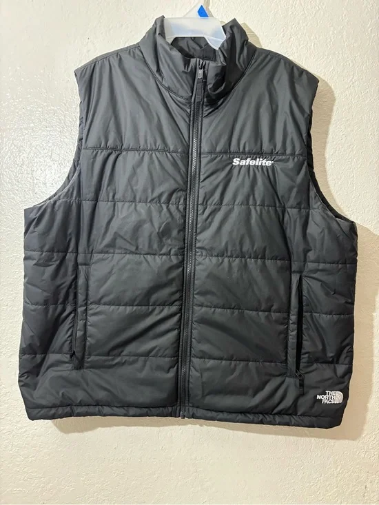 The North Face Black Quilted Puffer Vest with Safelite Logo