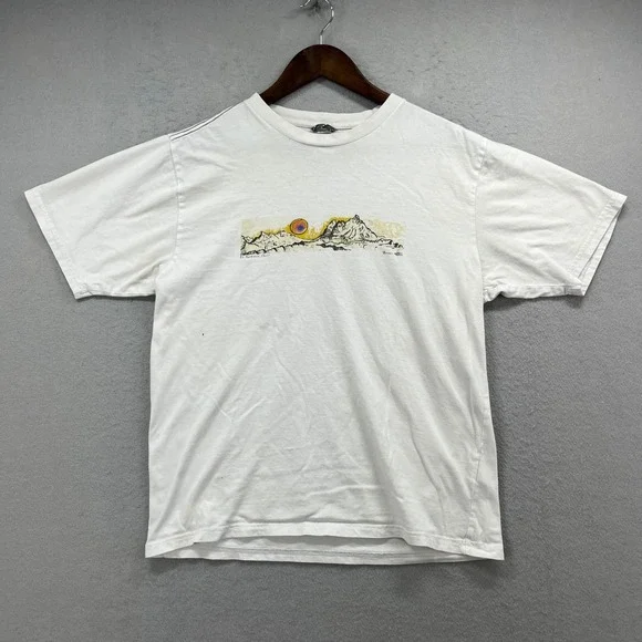 North Face T Shirt Mens S White El Potrero Chico Mountain Graphic Gorpcore Tee