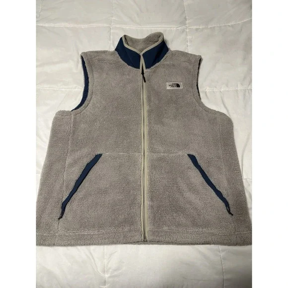 The North Face Men's Zip Vest Gray Navy XXL Winter‎ Fall