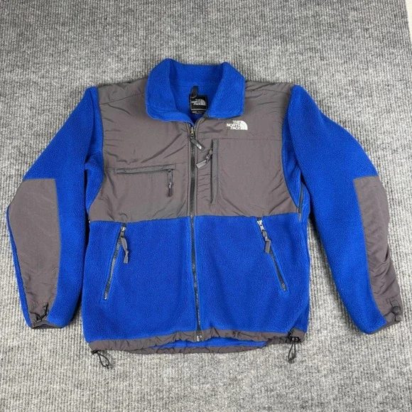 The North Face Denali Fleece Jacket Mens M Blue Grey Polartec Full Zip Outdoor