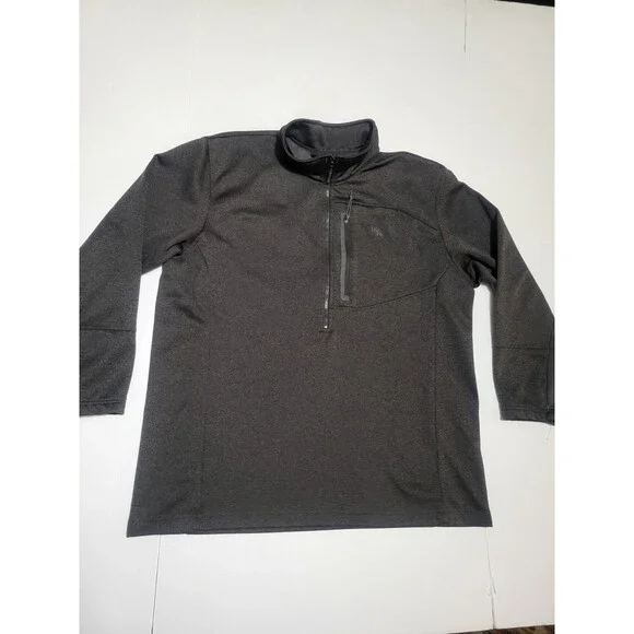 (#16) The North Face Men's XL Gray Fleece 1/4 Zip Mock Neck Pullover