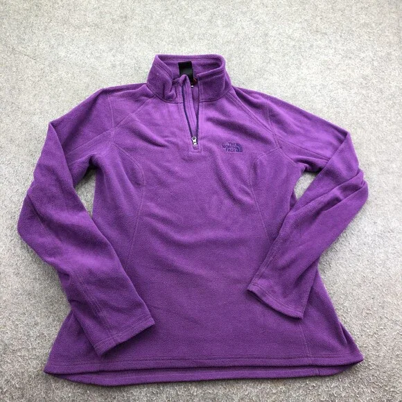The North Face Sweater Womens Small Purple 1/4 Zip Fleece Hiking Top Athletic
