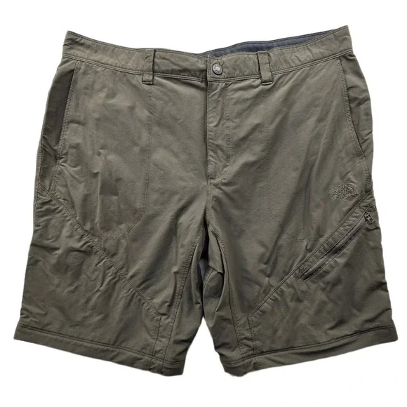 The North Face Hiking Shorts Mens 38 Olive‎ Green Nylon Stretch Convertible T738