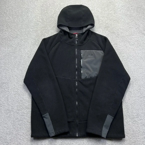 The North Face Jacket XL Black Hooded Fleece Sherpa Zip Up Gorpcore Chimborazo