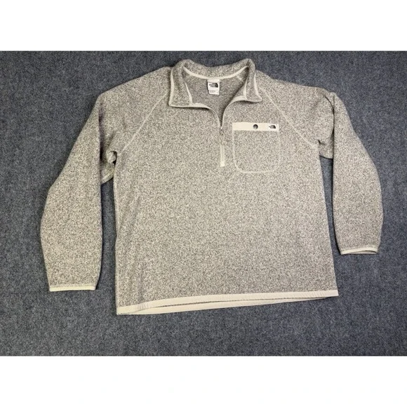 Men's The North Face Gordon Lyons 1/4 Zip Pull Over Sweater Size XL Gray