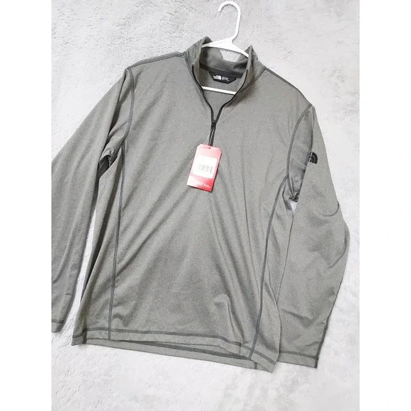 NEW The North Face Pullover Mens Medium Tech 1 4 Zip Fleece Asphalt Gray Heather