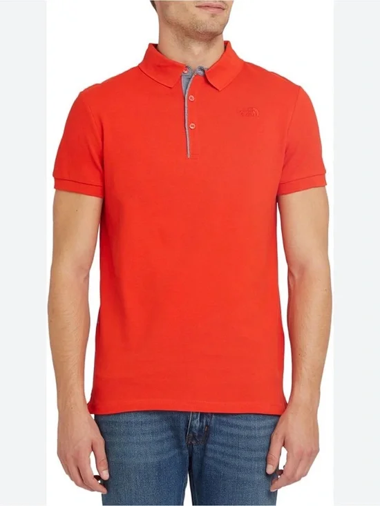 The North Face Mens Polo Shirt Rust Red Short Sleeve Embroidered Logo Sz XL NWOT