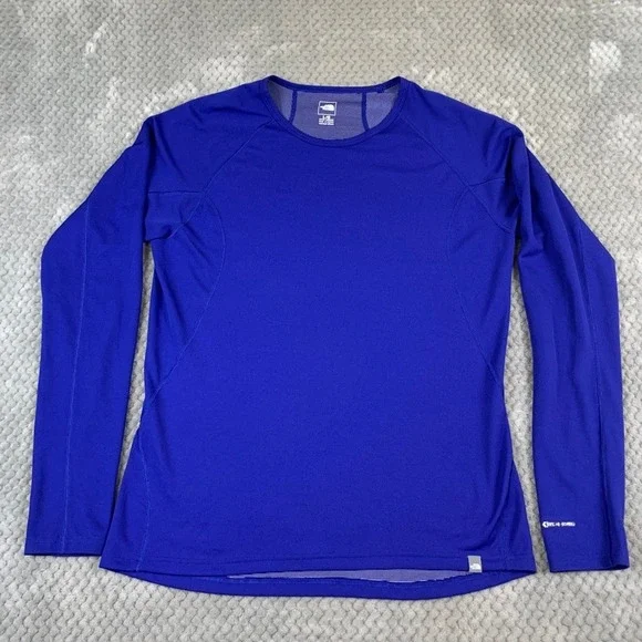 The North Face Mens FlashDry Long Sleeve Training Shirt Royal Blue Large L/G