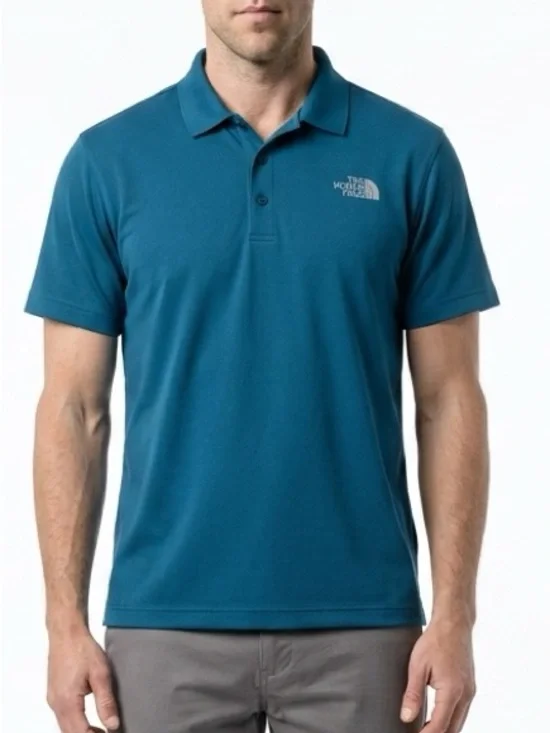 The North Face Men's Wander Polo Shirt‎ Blue 2XL Short Sleeve Outdoor