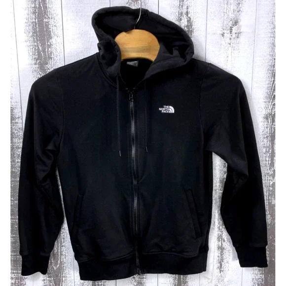 The North Face Full Zip Hoodie Black Sweatshirt Men's Small Logo Jacket S