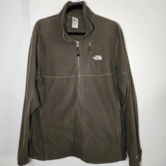 The North Face TKA 200 Fleece Jacket Mens L Olive Green Good Full Zip Midweight