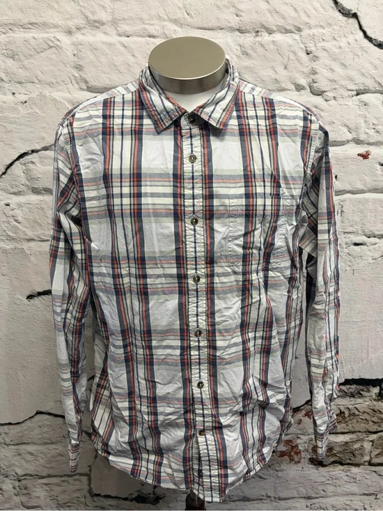 The North Face Plaid 100% Cotton Long Sleeve Shirt Blur Orange Cabincore