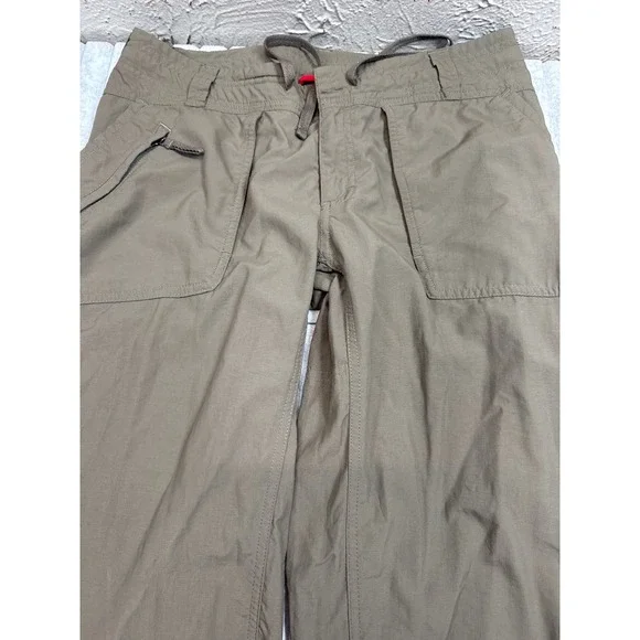 The North Face Mens Nylon Hiking Pants Olive Green Drawstring Utility 31x30