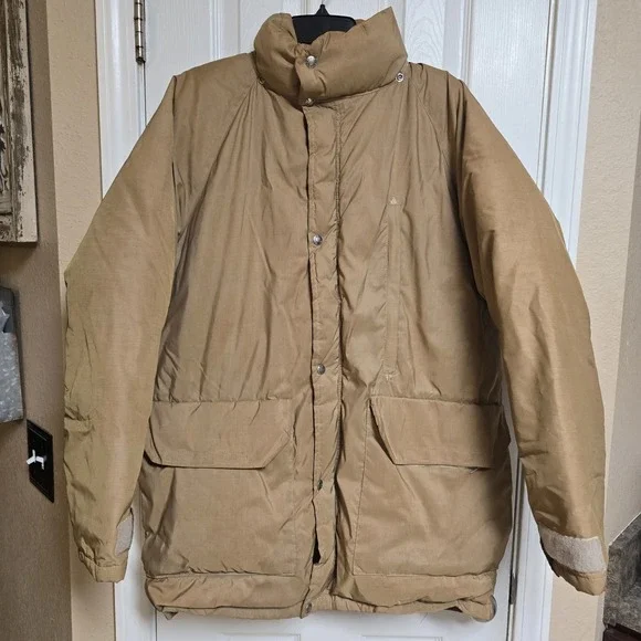 Vintage THE NORTH FACE Down Puffer‎ Parka Jacket 70s/80s Tan Size large