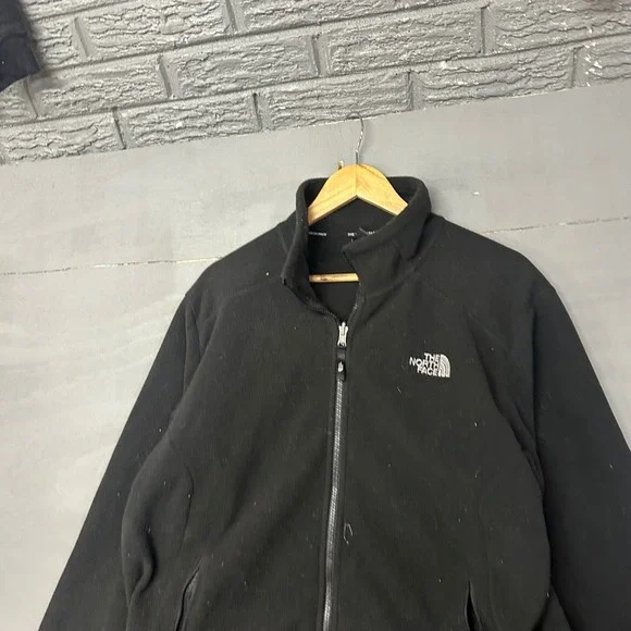The North Face Mens Full Zip Fleece Jacket Black Mock‎ Neck Large Regular