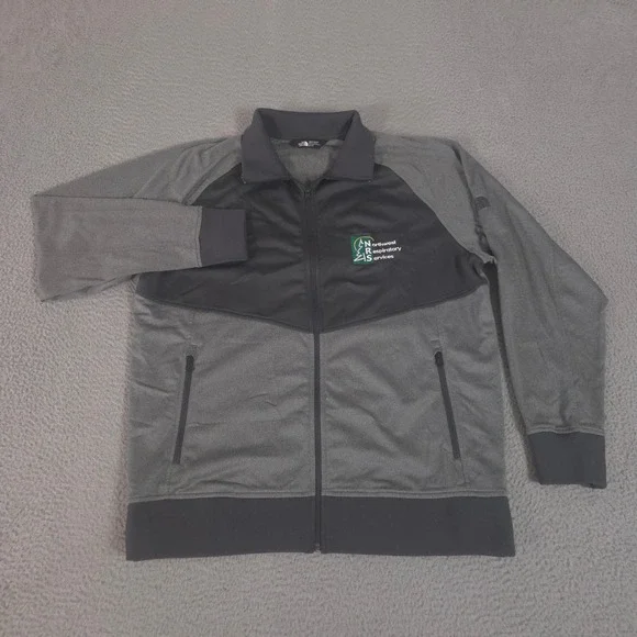 The North Face Jacket Mens XL Gray Tech Full-Zip Fleece Northwest Respiratory