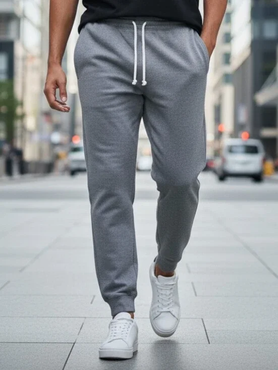 The North Face Heather Gray Cuffed Jogger Sweatpants Men's Fleece Medium