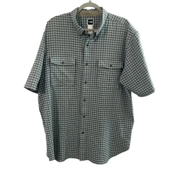 The North Face Men’s Plaid Seersucker Short Sleeve Button Down Shirt XL Gorpcore