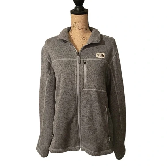 The North‎ Face Gray Ski Snow Jacket Fleece Full-Length Zipper