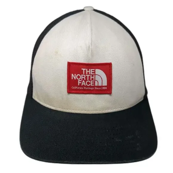The North Face Trucker Hat Black White Red One Size Flexfit 110 Snapback Patch