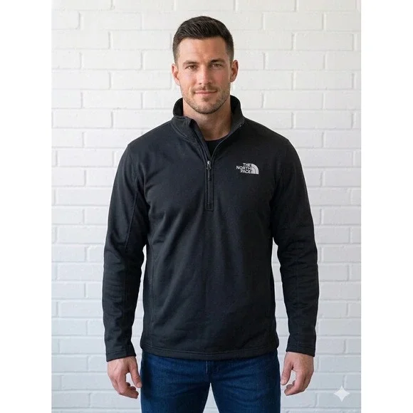 The North Face‎ Mens Black Quarter Zip pullover  Jacket shirt  Large
