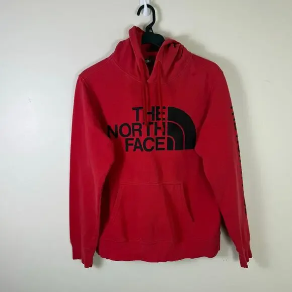 The North Face Red Hoodie with Black Logo