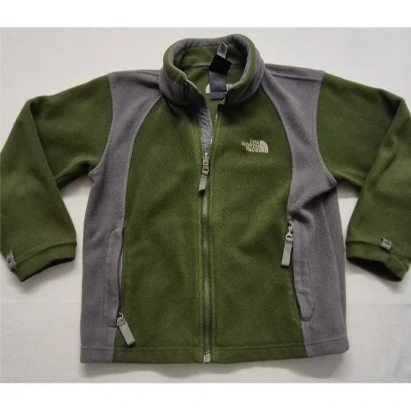 North Face Khumbu men's‎ green/gray fleece full zip jacket sz. SM
