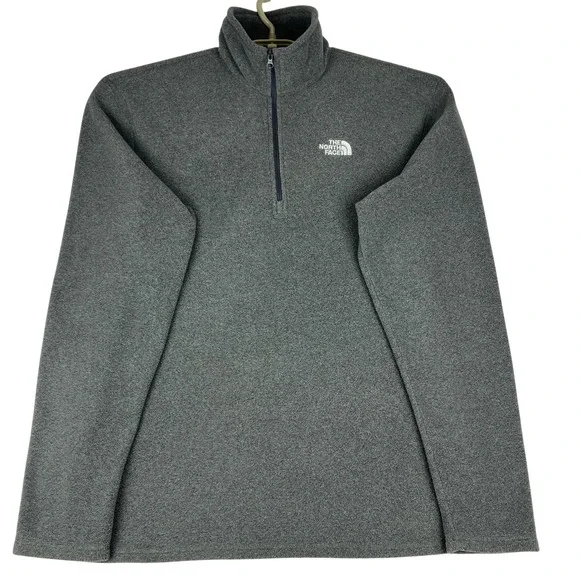 The North Face Fleece Pullover Mens‎ S Gray Polartec 1/4 Zip TKA 100